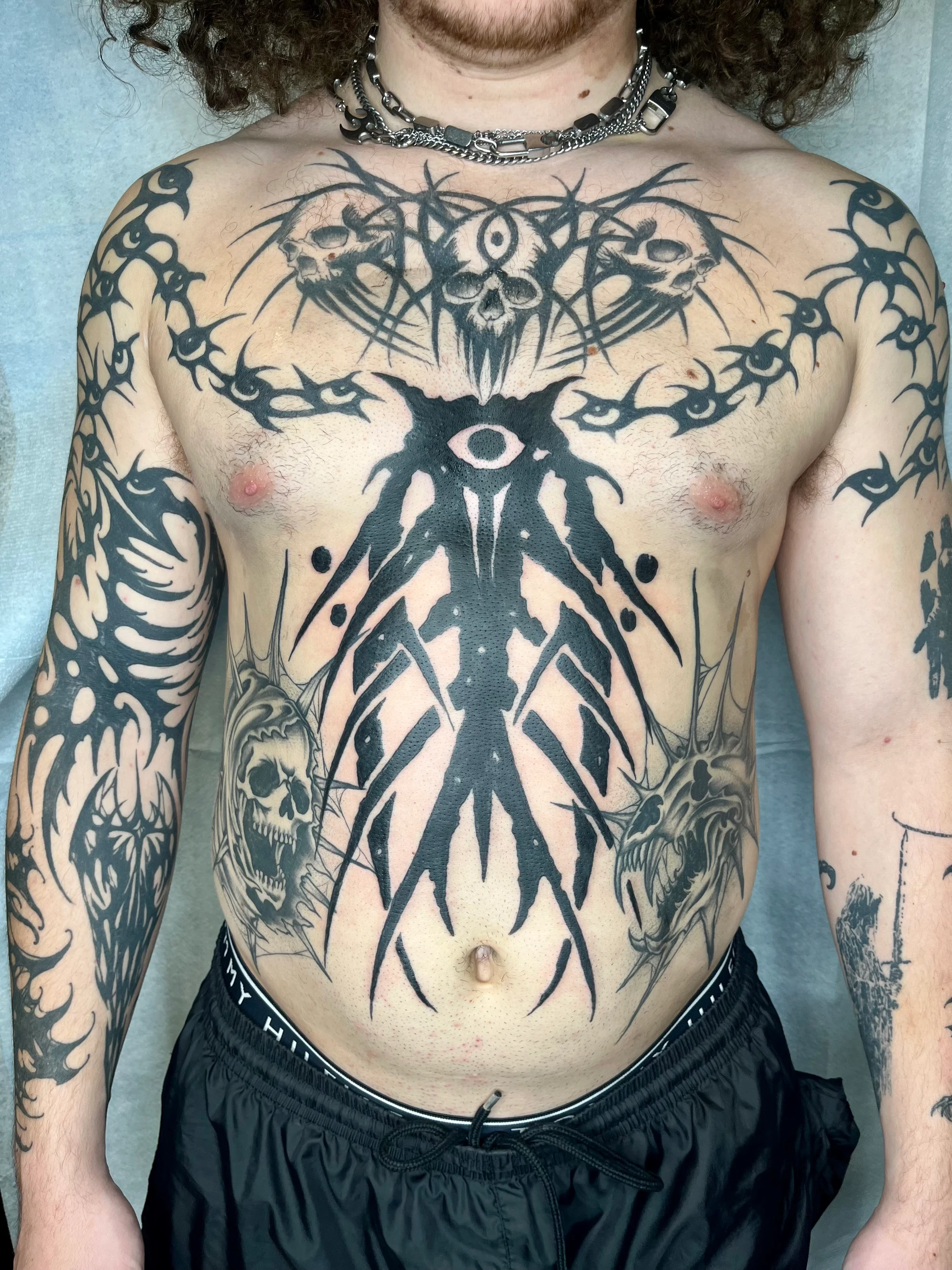Large tribal chest and stomach piece